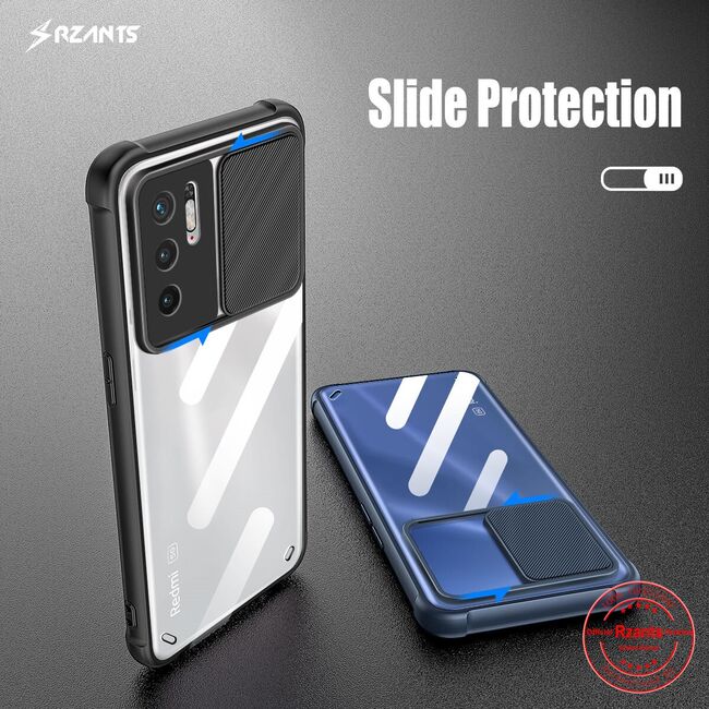 Pachet 360: Folie sticla + Husa pentru Xiaomi Redmi Note 10 5G, Rzants Shield Lens-Protection, negru-clear