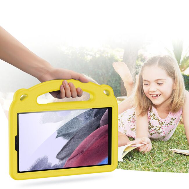 Husa Samsung Galaxy Tab A7 Lite 8.7 inch Panda kids safe Shockproof de tip stand, galben