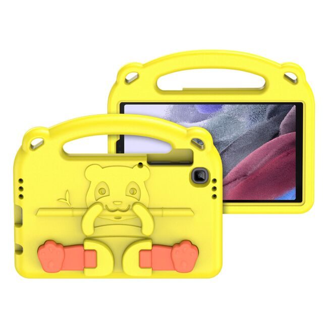 Husa Samsung Galaxy Tab A7 Lite 8.7 inch Panda kids safe Shockproof de tip stand, galben
