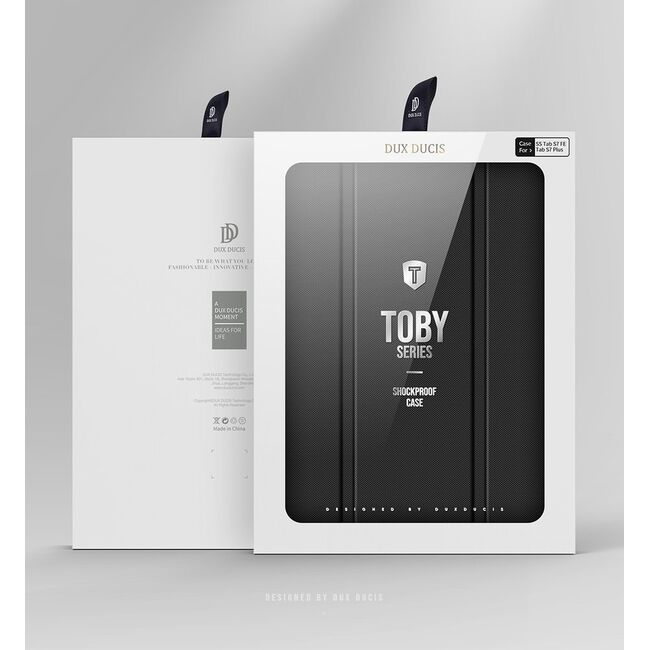 Husa Samsung Galaxy Tab S7+ (S7 Plus), S7 FE, S8 Plus (S8+) 12.4 inch Dux Ducis Toby Armored Tough Smart Cover cu suport stylus, negru