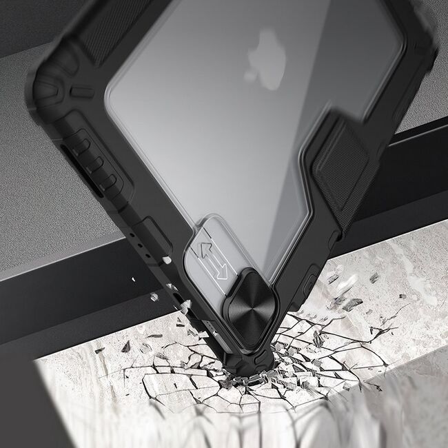 Husa iPad Pro 11 inch 2022, 2021, 2020 Nillkin Bumper Leather Case Pro Armored Tough Smart Cover, camera cover si stand, negru