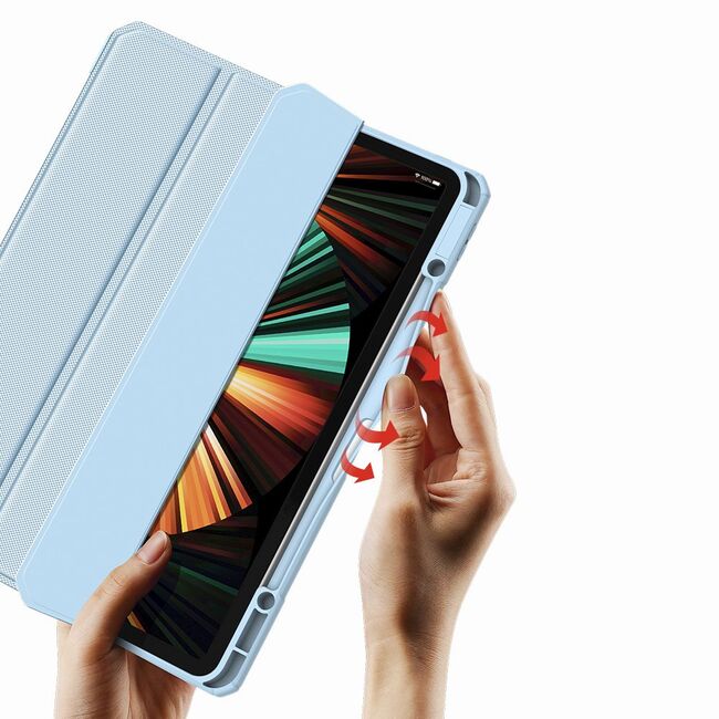 Husa pentru iPad Pro 12.9 inch 2022, 2021, 2020 Multi-angle Stand Smart Sleep Function, blue