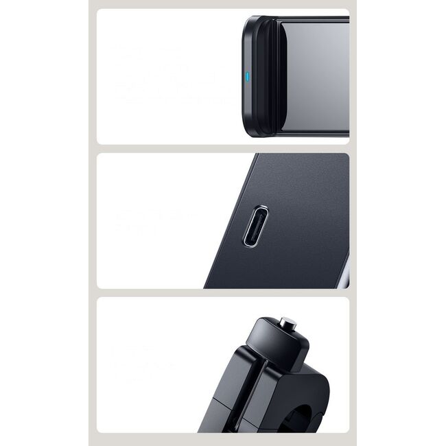 Suport Auto Cu Incarcare Wireless Telefon 15W Baseus Cu Prindere Pe Tetiera, WXHZ-01, negru