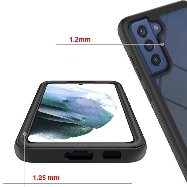 Pachet 360: Folie integrata + Husa pentru Samsung Galaxy S21 FE Defense360 - negru