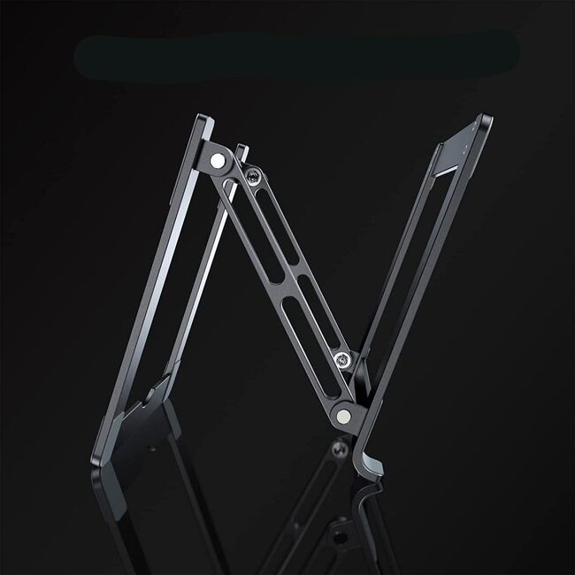 Stand Reglabil Profesional din Aluminiu pentru Laptop – Suport Ergononomic Pliabil, Compatibil până la 17", Răcire Eficientă, Unghi Ajustabil, gri inchis