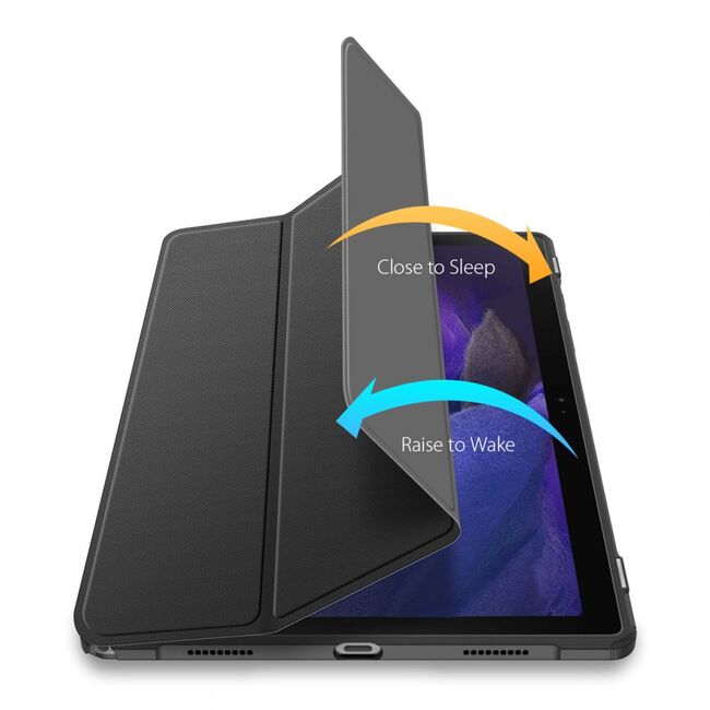 Husa pentru Samsung Galaxy Tab A8 10.5 2021 X200, X205 Dux Ducis Toby Armor Flip Smart Case, functie stand, negru