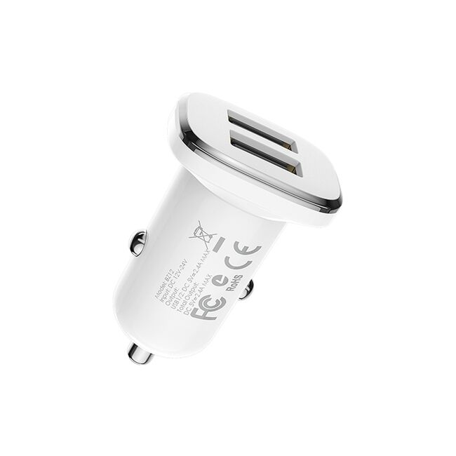 Incarcator Auto Borofone BZ12 2xUSB 2.4A Alb
