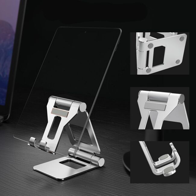 Suport telefon/tableta de Birou Tech-Protect Z10 din aluminiu, negru
