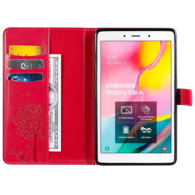 Husa pentru Samsung Galaxy Tab A 8.0 2019 T290/T295 wallet, rosu