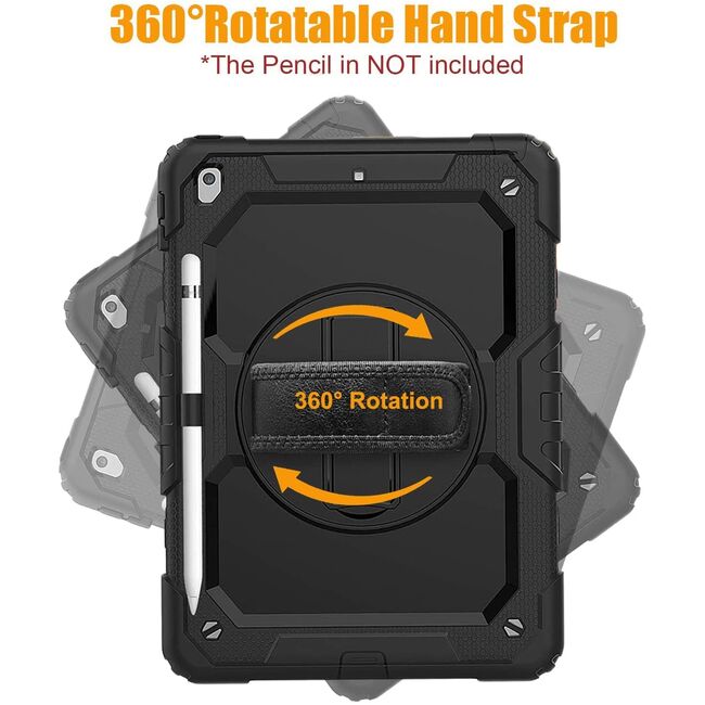 Pachet 360: Folie integrata + Husa pentru iPad 9/8/7 2021/2020/2019 10.2 inch Shockproof Armor de tip stand