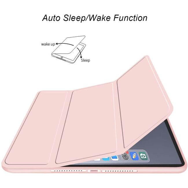 Husa iPad Air 4, iPad Air 5 10.9 cu functie wake-up/sleep si suport pentru Apple Pen, light pink