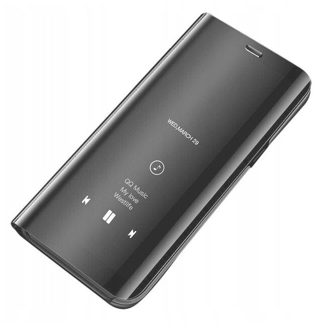 Husa Huawei P40 Lite E FlipCase Clear View, negru
