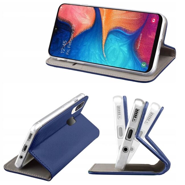 Husa Samsung Galaxy A20e Book FlipCase Magnet, albastru