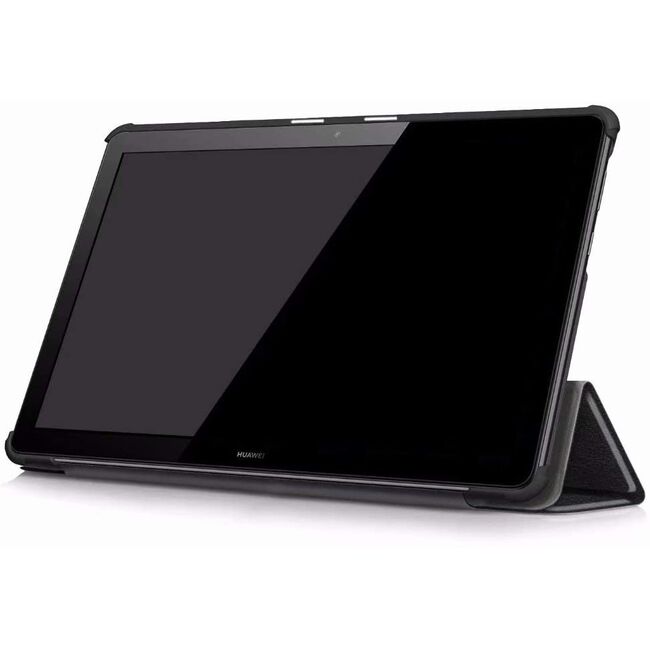 Pachet Husa Huawei MediaPad T5 10.1 Procase, negru + Folie de protectie Tempered Glass pentru Huawei MediaPad T5