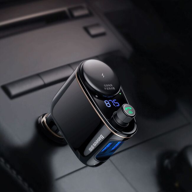 Incarcator Auto cu modulator FM, Baseus Wireless Mp3 Bluetooth S06, 2xUSB 3.4A, negru