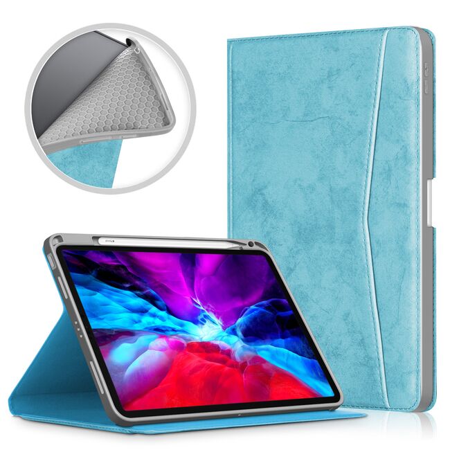 Husa iPad Air 4 iPad Air 5 10.9 inch ProCase cu functie wake-up/sleep si suport pentru Apple Pen, sky blue