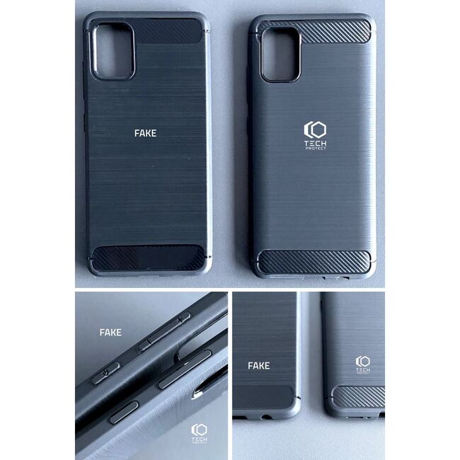 Husa Tech-Protect TPU Carbon pentru Samsung Galaxy A12 - Negru