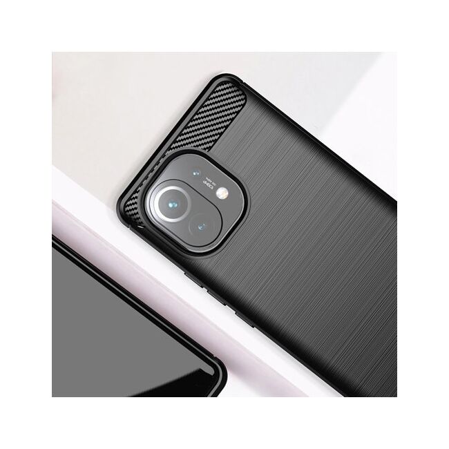 Husa pentru Xiaomi Mi 11 Carbon Flexible, negru