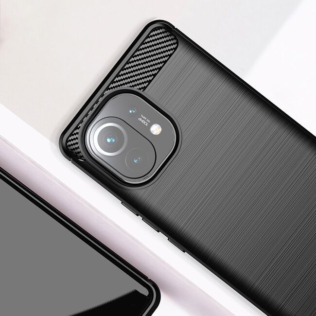 Husa pentru Xiaomi Mi 11 Carbon Flexible, negru