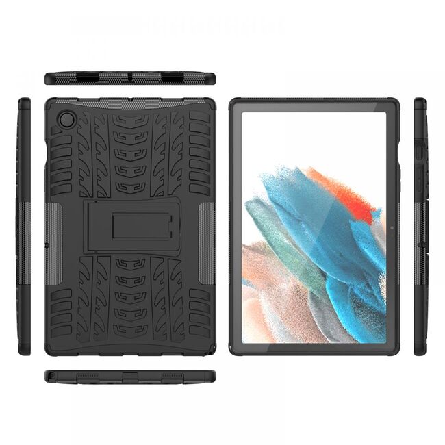 Husa tableta Samsung Galaxy Tab A8 10.5 2021 X200, X205 Shockproof ArmorLok de tip stand - negru