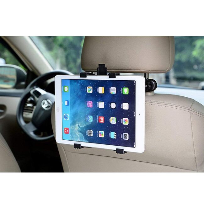 Suport auto universal pentru tablete cu diagonala de 7-11 inch, fixare pe tetiera, negru