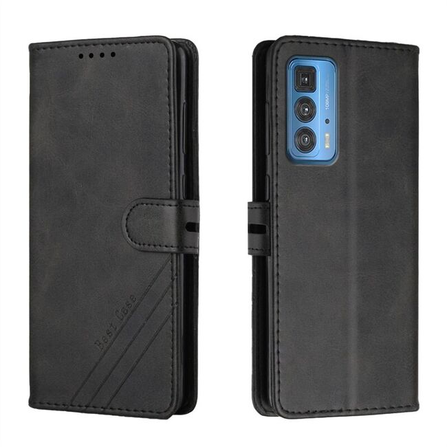 Huse Motorola Edge 20 Wallet tip carte, negru