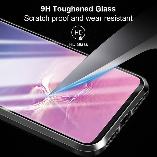 Husa 360 Magnetic Glass pentru Oppo A16, A16s, A54s (sticla fata + spate), negru