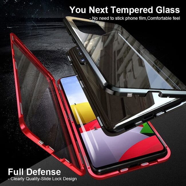 Husa 360 Magnetic Glass pentru Xiaomi Redmi 10 (sticla fata + spate), negru