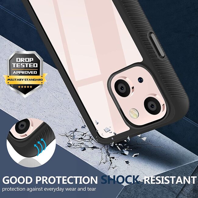 Pachet 360: Husa cu folie integrata pentru iPhone 13 Defense360 - negru