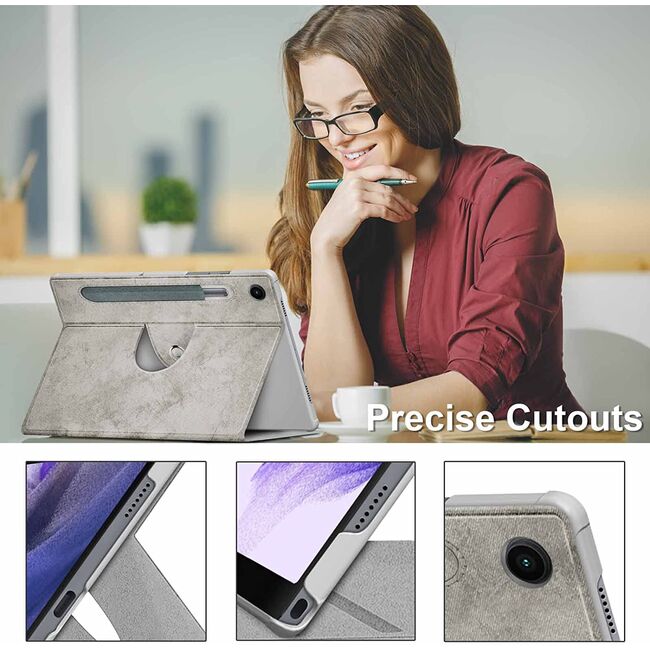 Husa pentru tableta Samsung Galaxy Tab A8 10.5 2021 X200, X205, ProCase rotativa 360 de tip stand, space grey