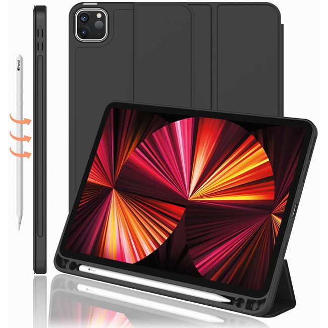 Husa pentru iPad Pro 11 2022, 2021, 2020 ProCase cu functie wake-up/sleep si compartiment pentru Apple Pen, negru