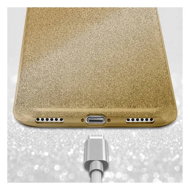 Husa pentru iPhone 13 Glitter 3 in 1, gold