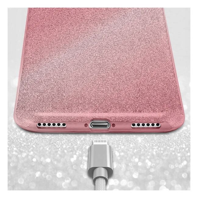 Husa pentru iPhone 13 Glitter 3 in 1, pink