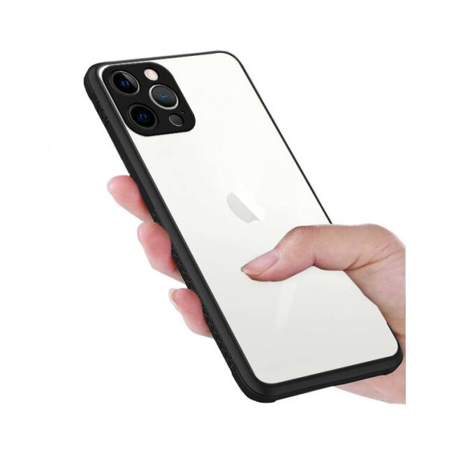 Husa pentru iPhone 13 Pro Max Defender Hybrid, negru - transparent
