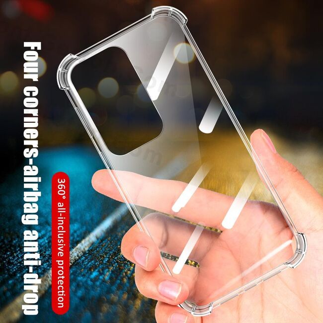 Pachet 360: Folie din sticla + Husa pentru Samsung Galaxy M52 5G Anti-Shock 1.5mm, transparent