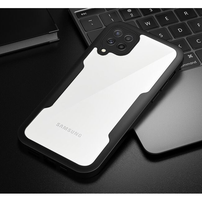 Pachet 360: Husa cu folie integrata pentru Samsung Galaxy A12, M12 Cover360 - negru