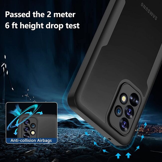 Pachet 360: Husa cu folie integrata pentru Samsung Galaxy A13 4G Cover360 - negru / transparent