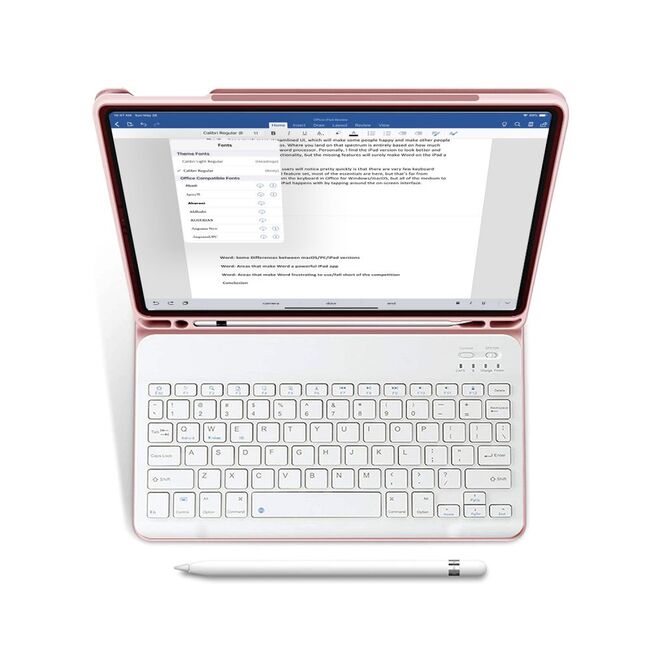 Husa cu tastatura wireless pentru iPad 10.2 inch 9/8/7 2021/2020/2019, pink