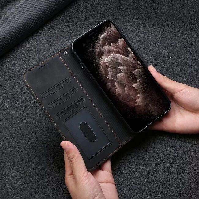 Husa pentru Motorola Moto G71 5G Wallet tip carte, negru