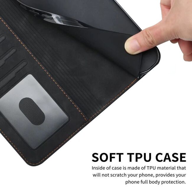 Husa pentru Motorola Moto G71 5G Wallet tip carte, negru