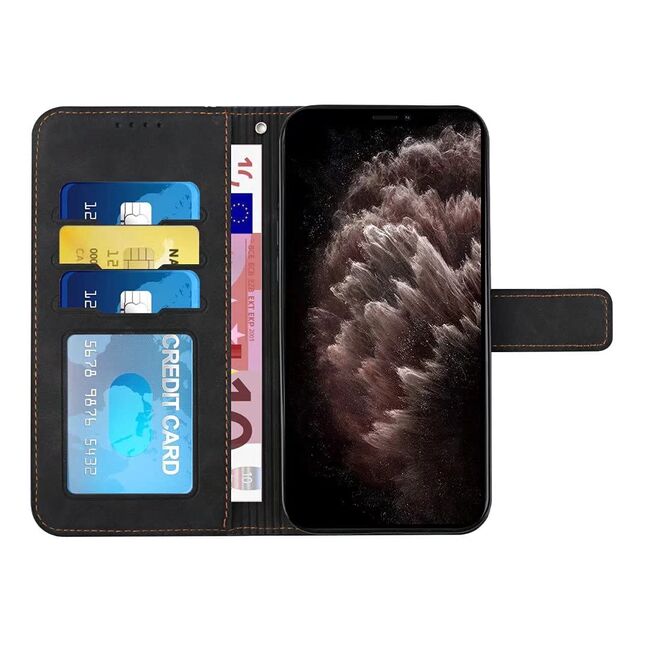 Husa pentru Motorola Moto G71 5G Wallet tip carte, negru