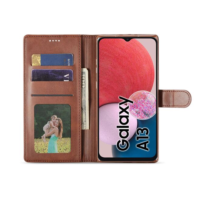 Husa pentru Samsung Galaxy A13 4G Wallet tip carte, dark brown