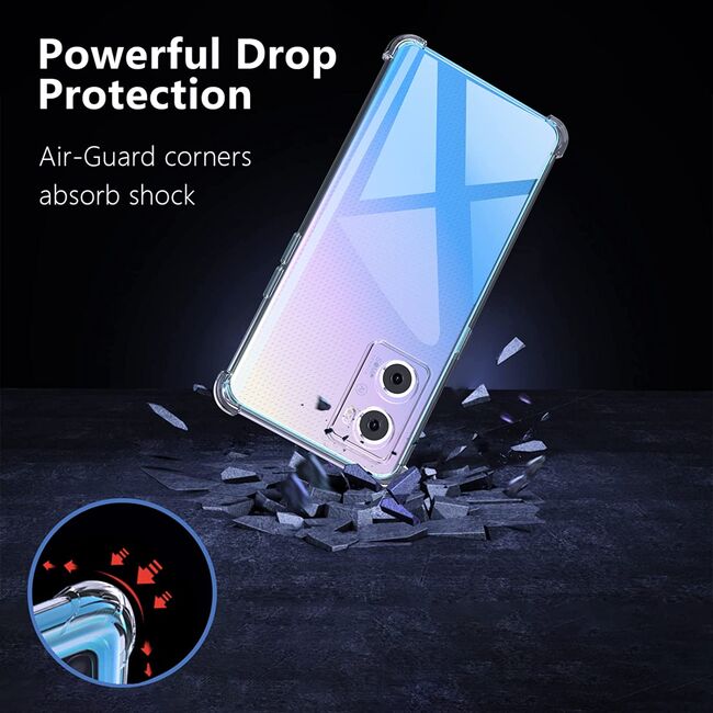 Pachet 360: Folie din sticla + husa pentru Oppo A96 4G Anti-Shock 1.5mm, transparent