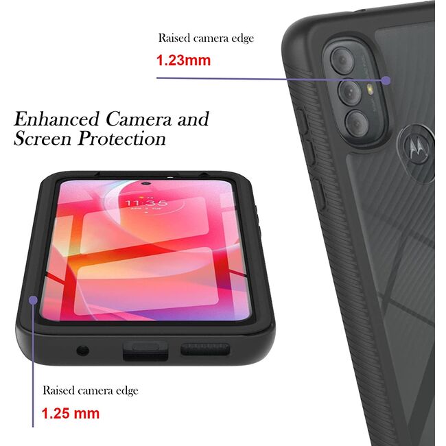 Pachet 360: Husa cu folie integrata pentru Motorola Moto E20, E30, E40 Defense360 - negru