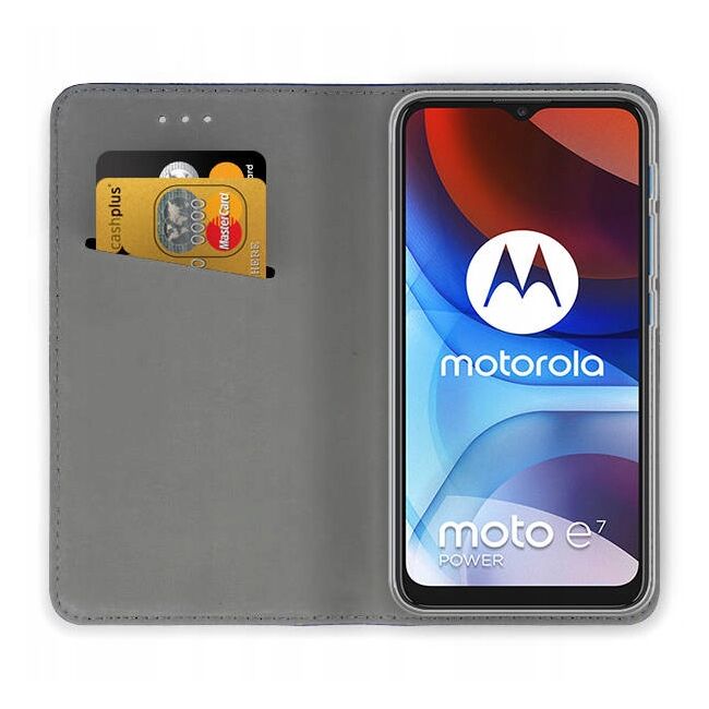 Husa Motorola Moto E7 Power, E7i Wallet tip carte, burgundy