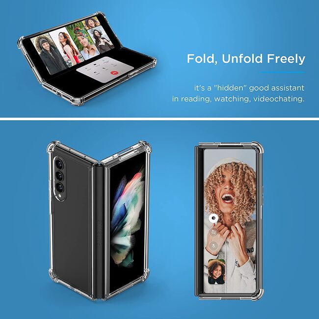 Husa pentru Samsung Galaxy Z Fold 3 Anti-Shock 1.5mm, transparent