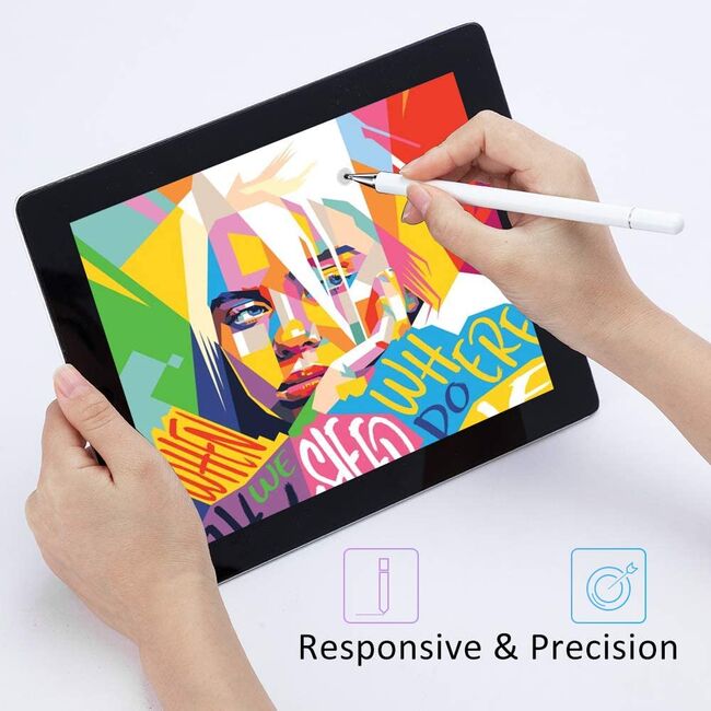 Stylus Universal Fine Disc capacitiv pentru tablete, telefoane, ebook, negru
