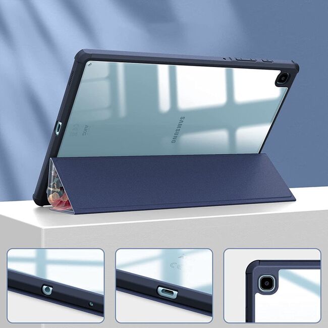 Husa pentru Samsung Galaxy Tab S6 Lite 10.4 P610 P615 functie stand, suport S-Pen,  flori-clear