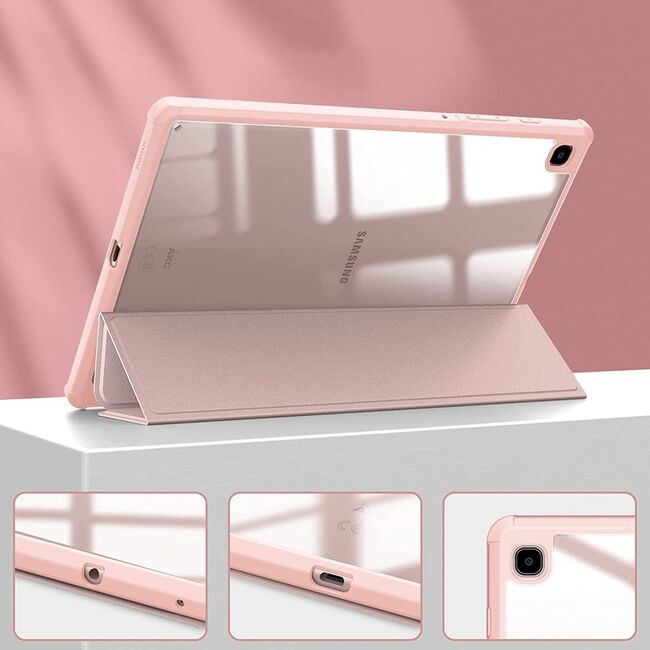 Husa pentru Samsung Galaxy Tab S6 Lite 10.4 P610 P615 functie stand, suport S-Pen, rose gold