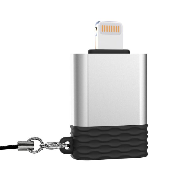 Adaptor OTG de la USB catre Lightning XO NB186, argintiu-negru